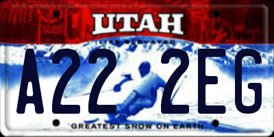 UT license plate A222EG