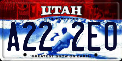 UT license plate A222EO