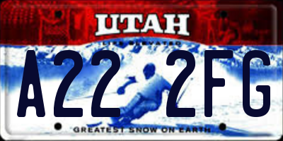 UT license plate A222FG