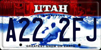 UT license plate A222FJ