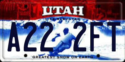 UT license plate A222FT