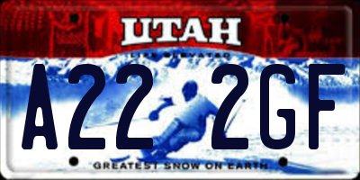 UT license plate A222GF