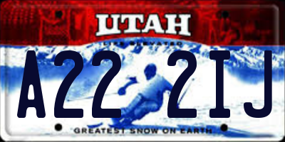 UT license plate A222IJ