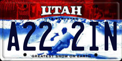 UT license plate A222IN