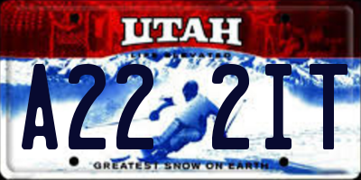 UT license plate A222IT