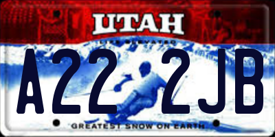 UT license plate A222JB