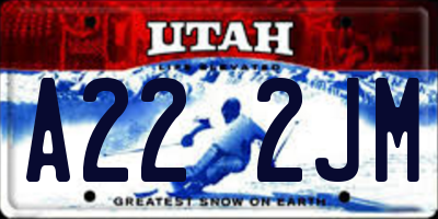 UT license plate A222JM