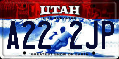 UT license plate A222JP
