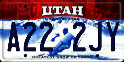 UT license plate A222JY