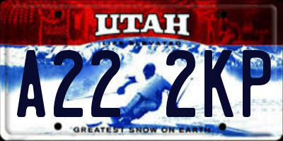 UT license plate A222KP