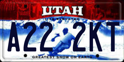 UT license plate A222KT
