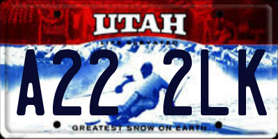 UT license plate A222LK