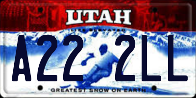 UT license plate A222LL