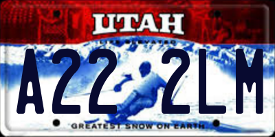 UT license plate A222LM