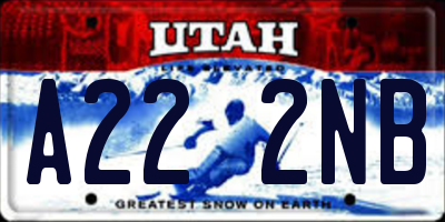 UT license plate A222NB
