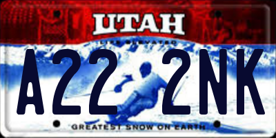 UT license plate A222NK