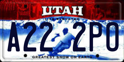 UT license plate A222PO