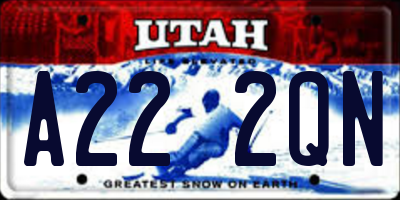 UT license plate A222QN