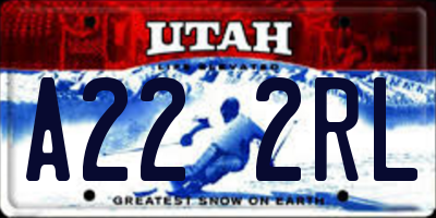 UT license plate A222RL