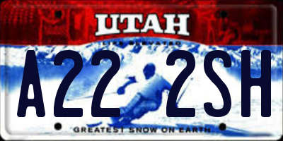 UT license plate A222SH