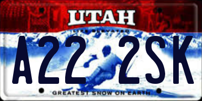 UT license plate A222SK