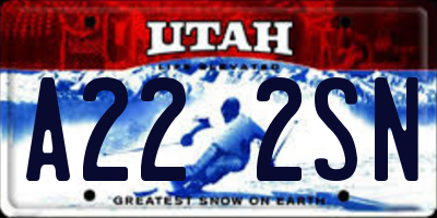 UT license plate A222SN