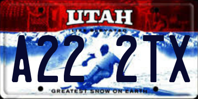 UT license plate A222TX