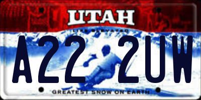 UT license plate A222UW