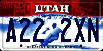 UT license plate A222XN