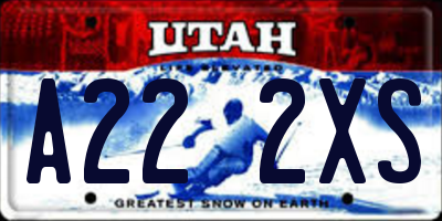 UT license plate A222XS