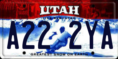 UT license plate A222YA