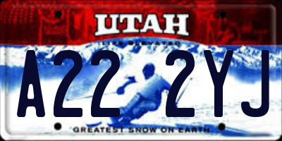 UT license plate A222YJ