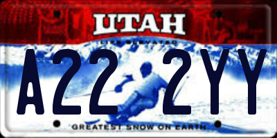 UT license plate A222YY