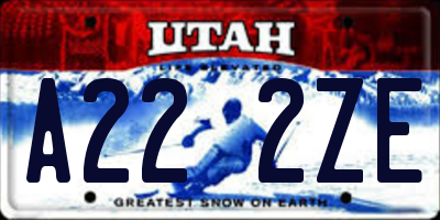 UT license plate A222ZE