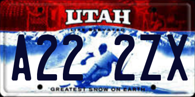 UT license plate A222ZX