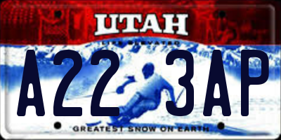 UT license plate A223AP