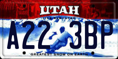 UT license plate A223BP