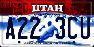 UT license plate A223CU