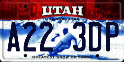 UT license plate A223DP
