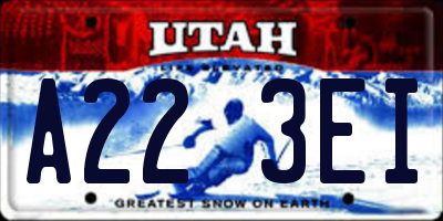 UT license plate A223EI