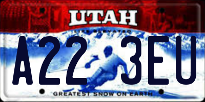 UT license plate A223EU