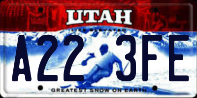 UT license plate A223FE