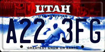UT license plate A223FG
