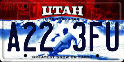 UT license plate A223FU
