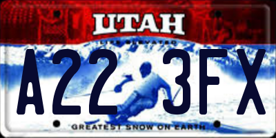 UT license plate A223FX