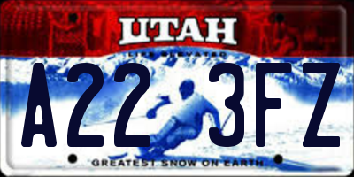 UT license plate A223FZ