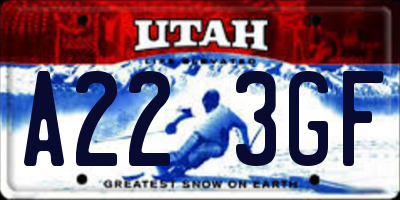 UT license plate A223GF