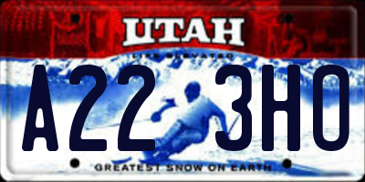 UT license plate A223HO