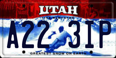 UT license plate A223IP