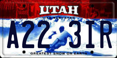 UT license plate A223IR